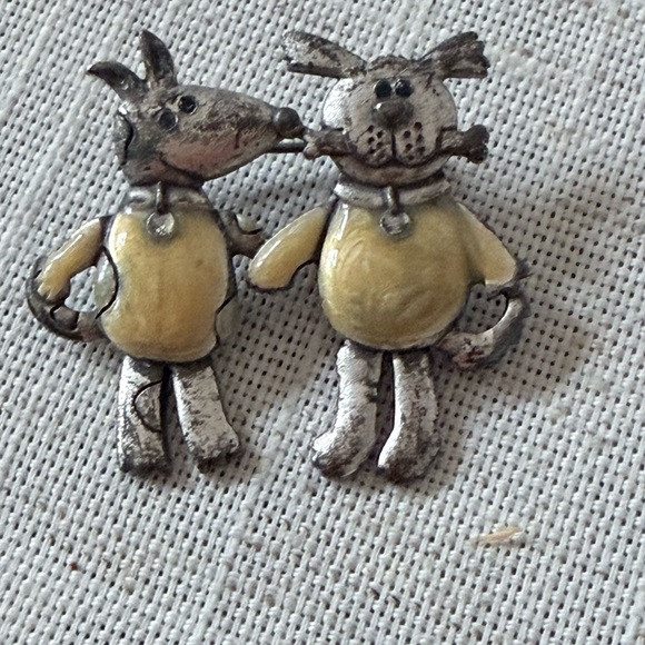 Vintage Animal Brooch Dogs Rare 39$